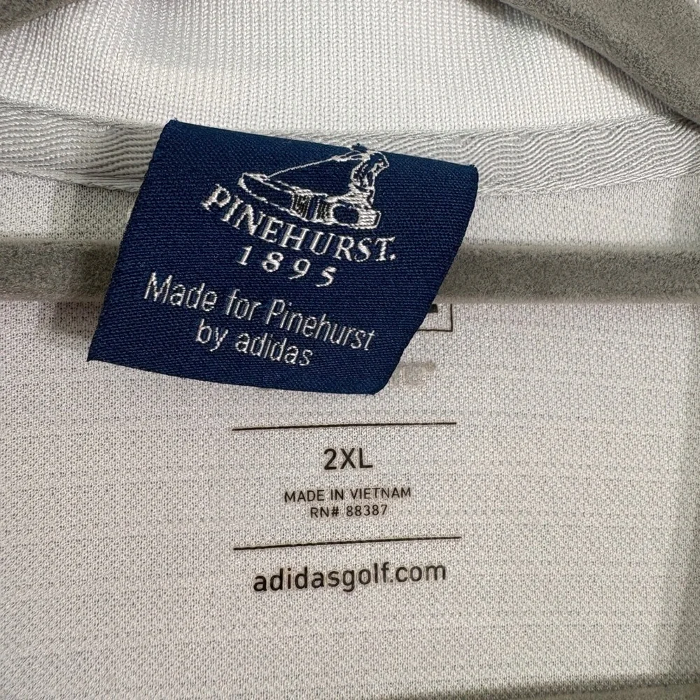 Adidas Golf Polo Mens Size 2XL White Pinehurst 1895 Climalite Performance Active